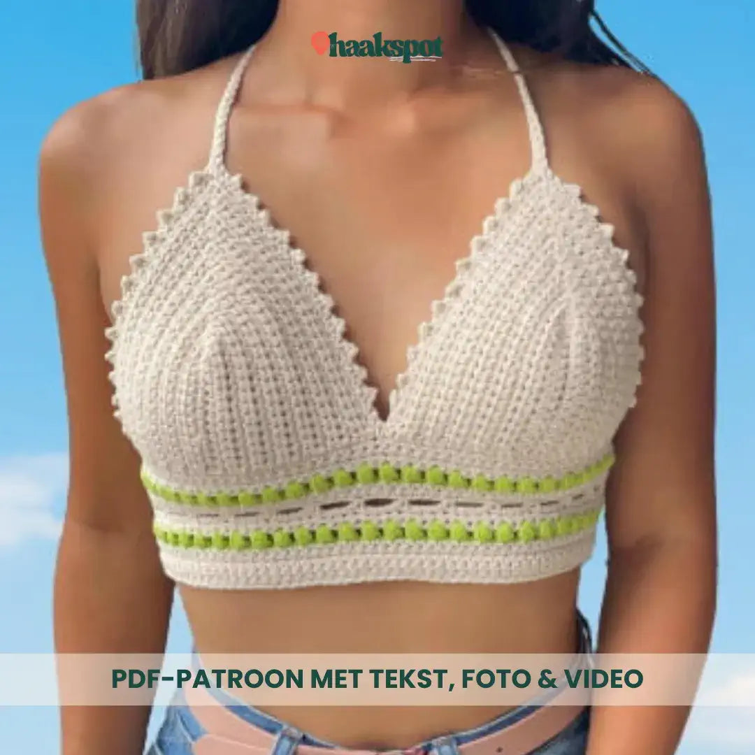 Haakpatroon Olive Summer Top Haakspot inclusief PDF patroon met tekst, foto en video.