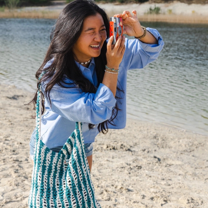 Haakpatroon Striped Beach Bag