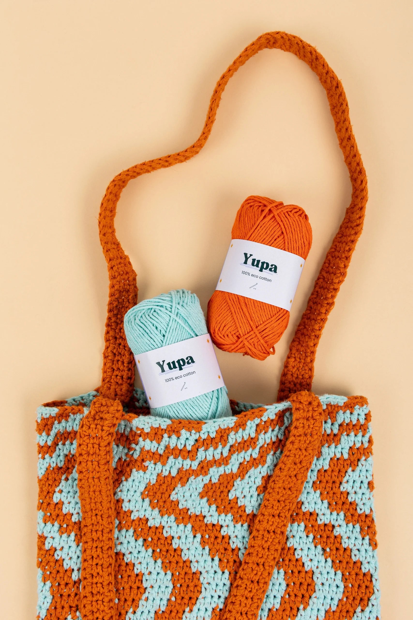 Yupa Eco Cotton Garen ZigZag Bag Haakspot sfeerfoto.