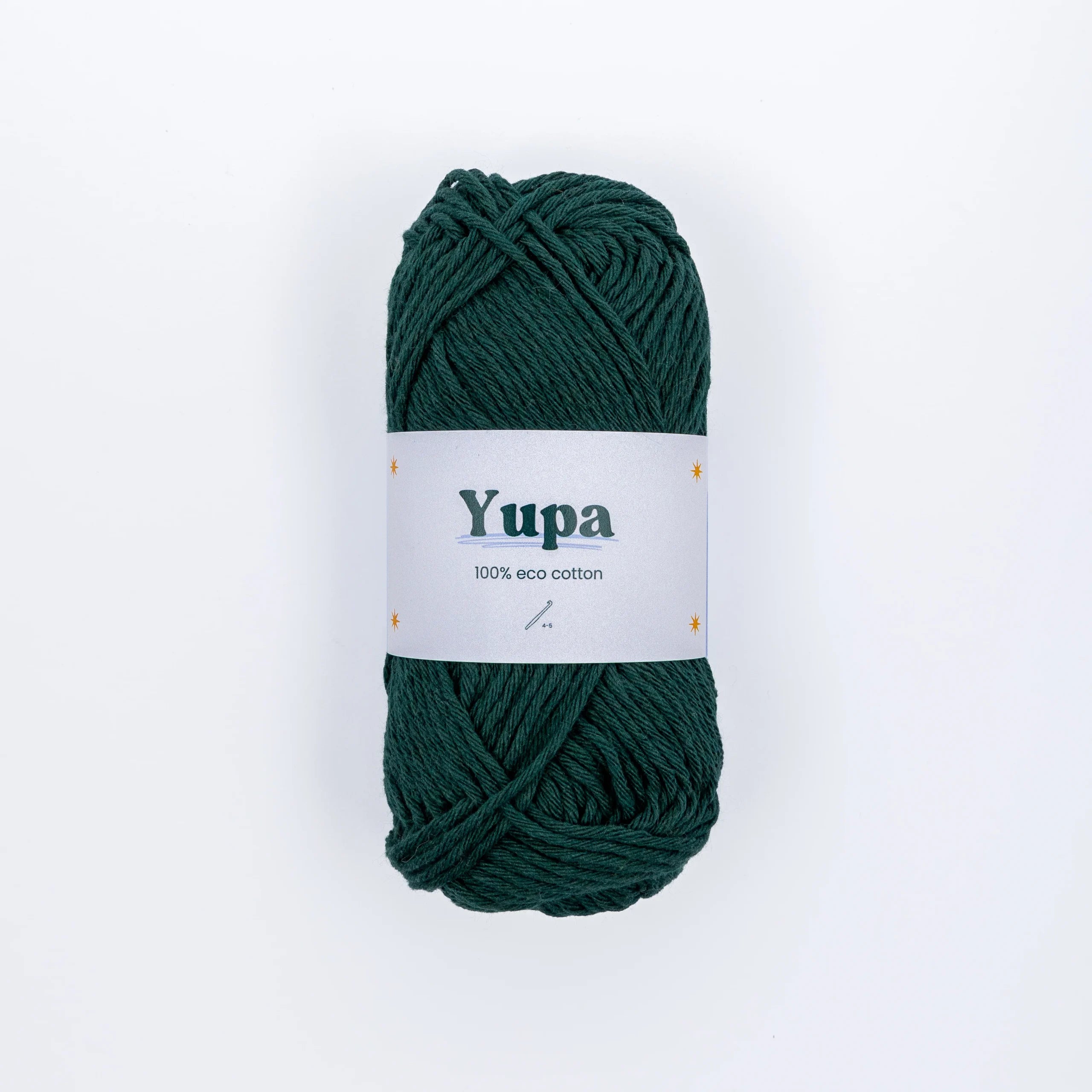 Yupa Eco Cotton garen van Haakspot in de kleur donkergroen op een witte achtergrond.