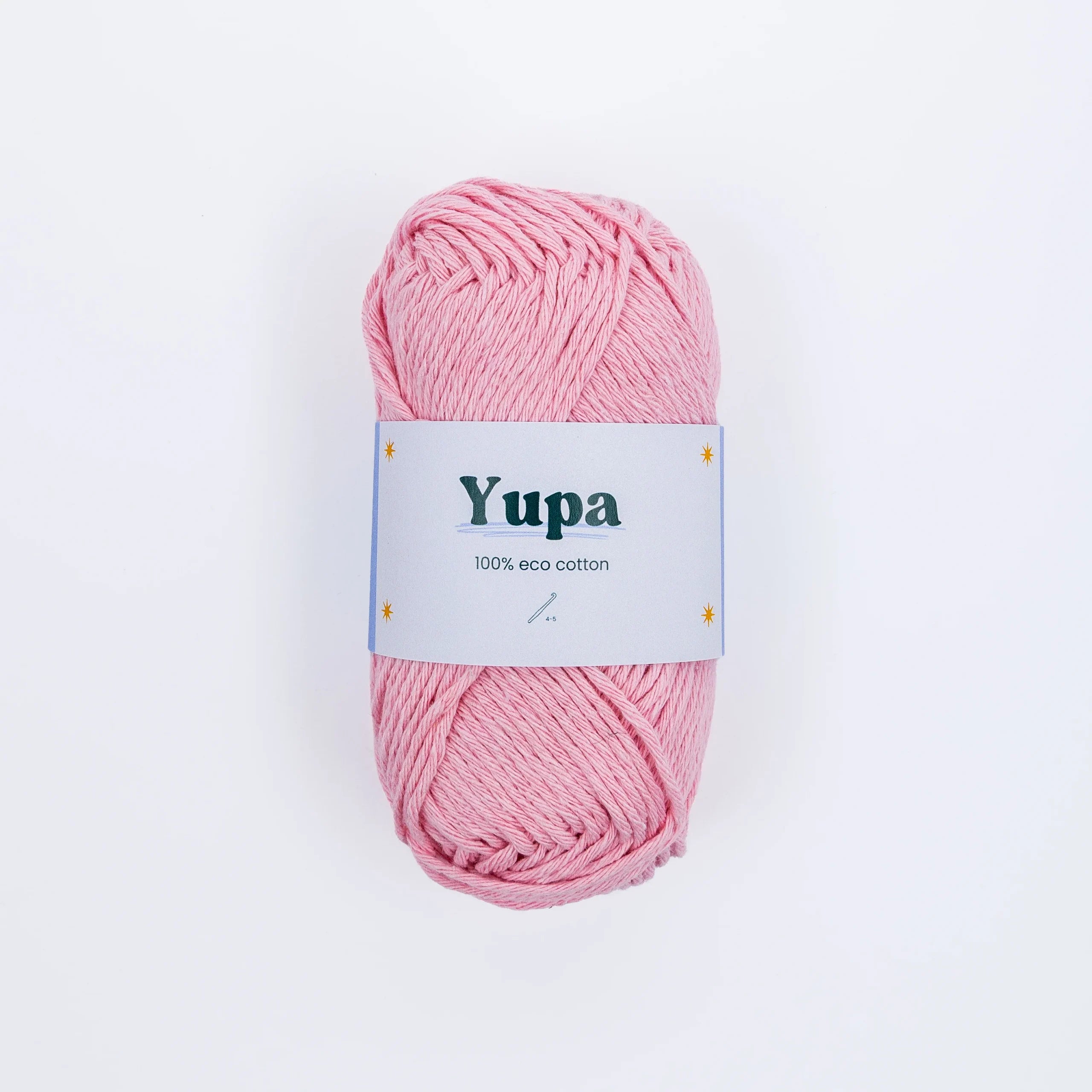 Yupa Eco Cotton garen van Haakspot in de kleur roze op een witte achtergrond.