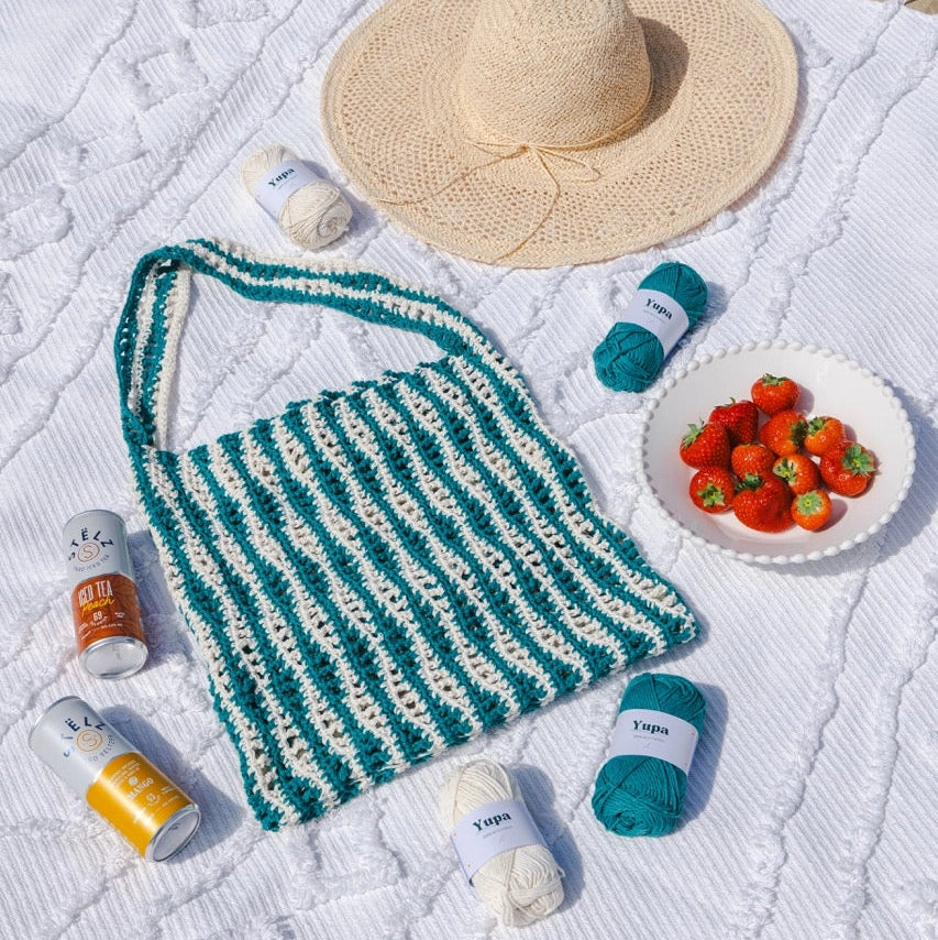 Haakpatroon Striped Beach Bag