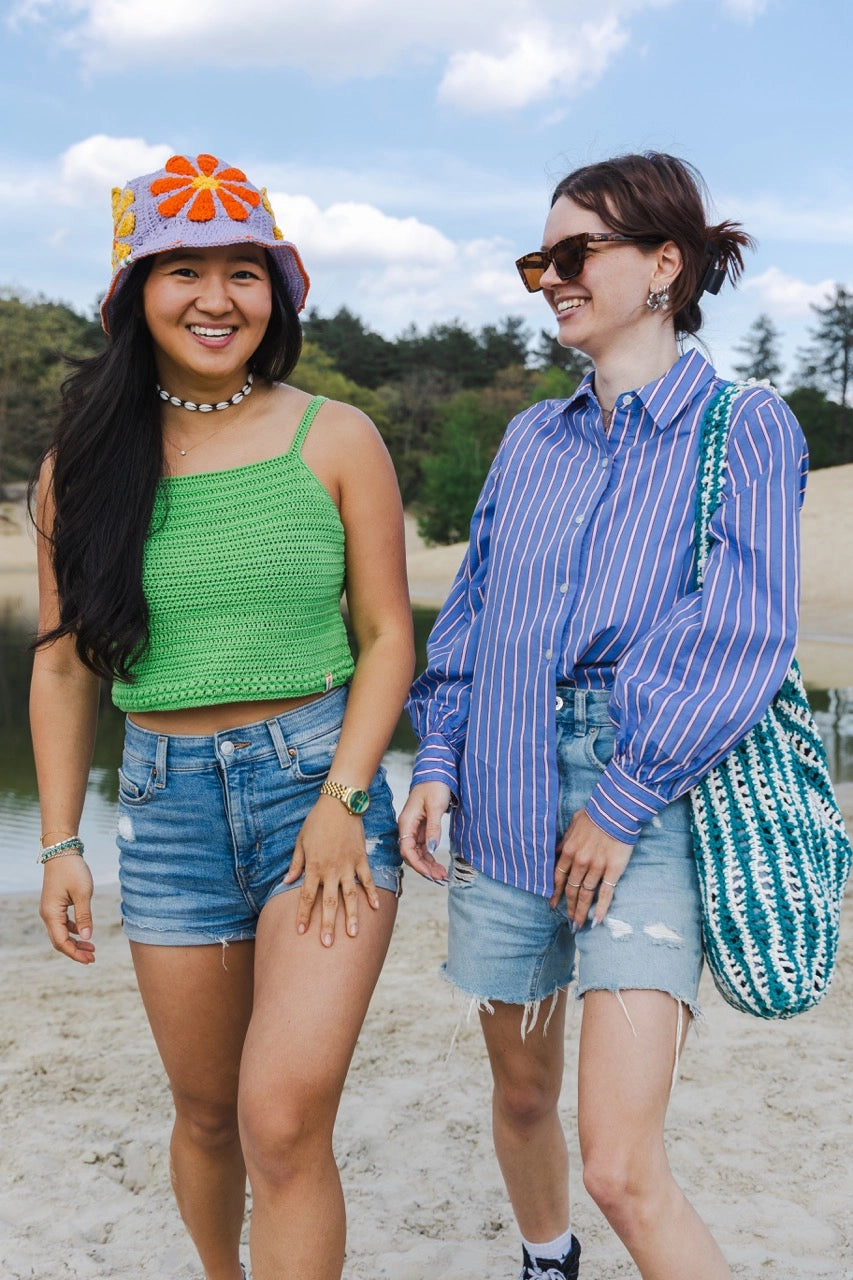 Haakpatroon Striped Beach Bag