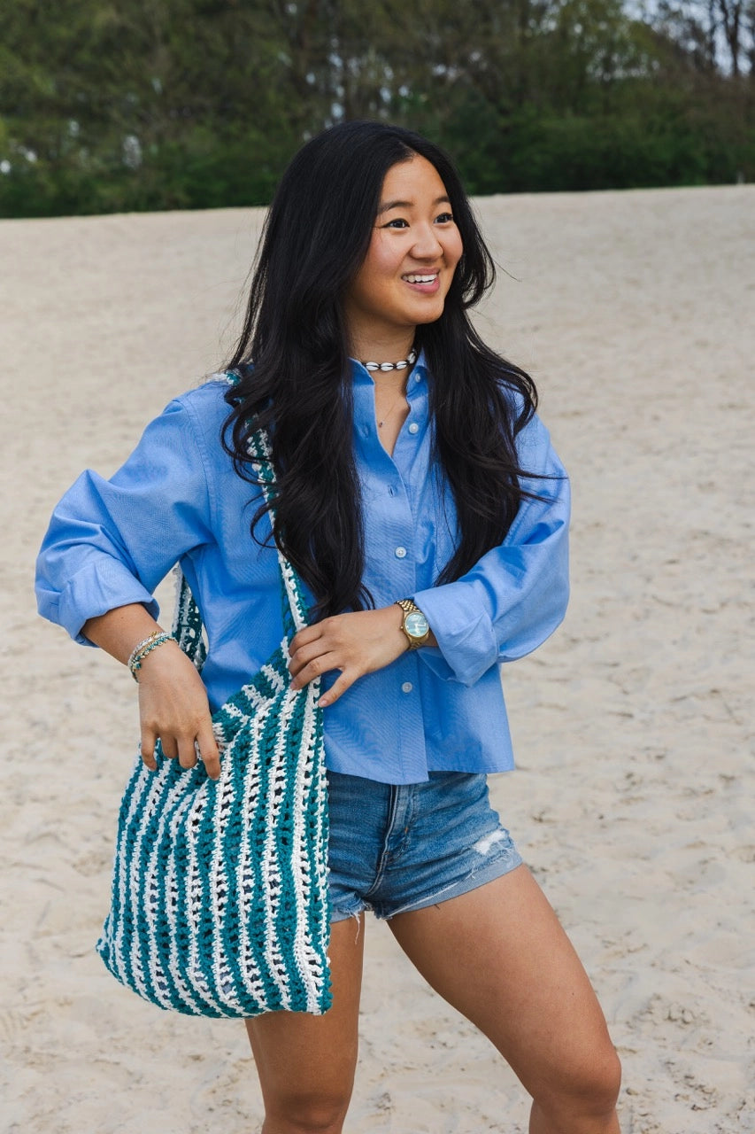 Haakpatroon Striped Beach Bag