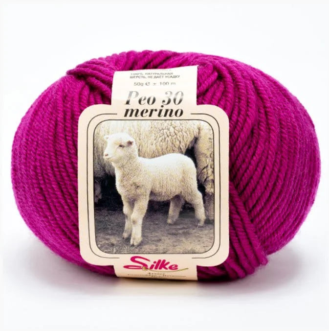 Merino Peo 30 in kleur Fuchsia 010, garen van merinowol.