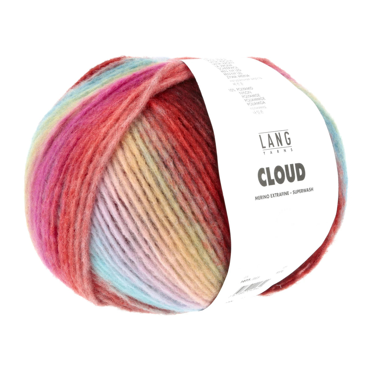 Lang Yarns Cloud in color 0005, a ball of yarn with a Lang Yarns label on a white background.
