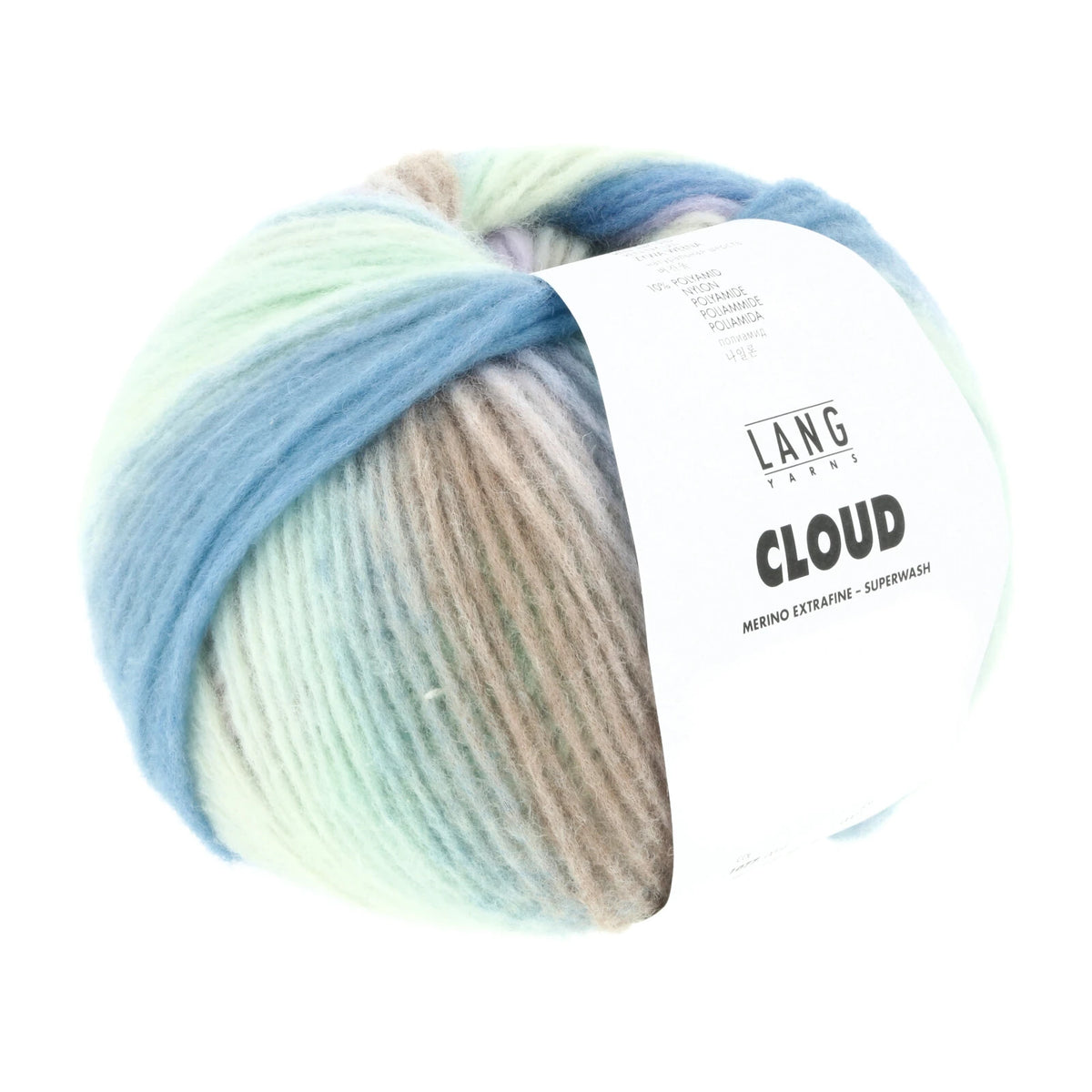 Lang Yarns Cloud in color 0014, a ball of yarn with a Lang Yarns label on a white background.