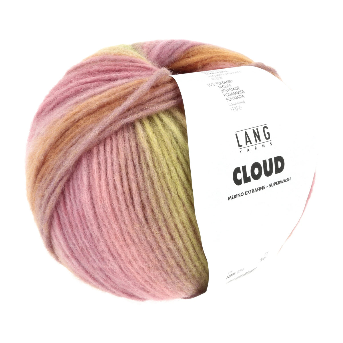Lang Yarns Cloud in color 0015, a ball of yarn with a Lang Yarns label on a white background.