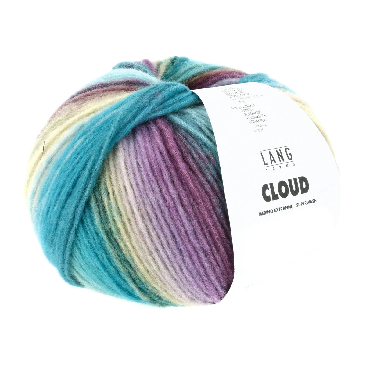 Lang Yarns Cloud in color 0019, a ball of yarn with a Lang Yarns label on a white background.