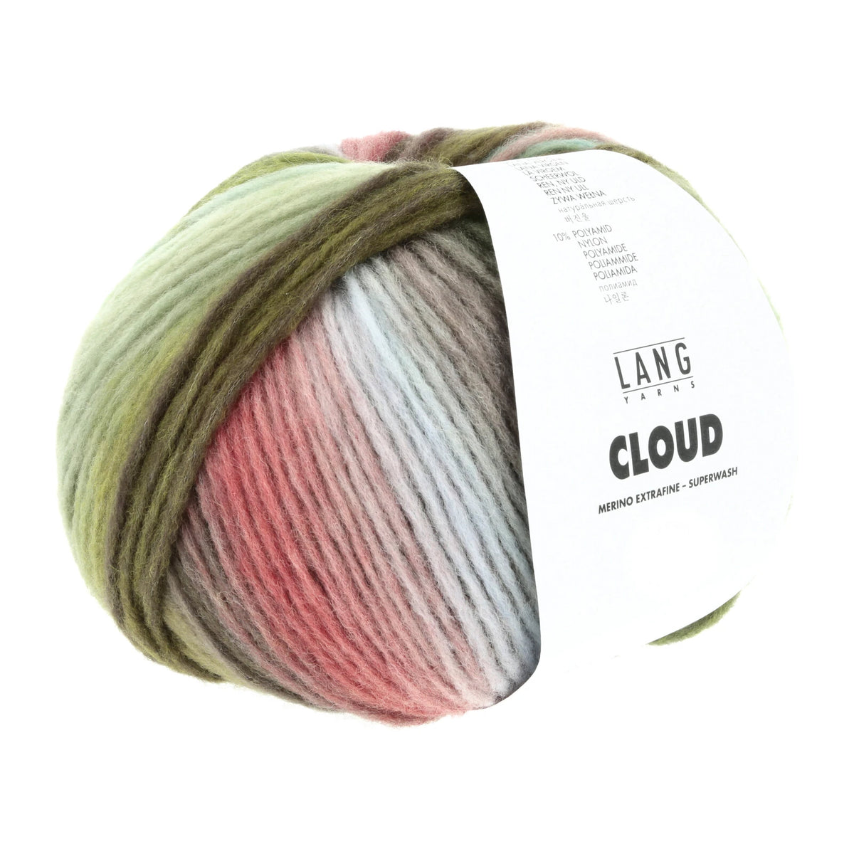 Lang Yarns Cloud in color 0020, a ball of yarn with a Lang Yarns label on a white background.