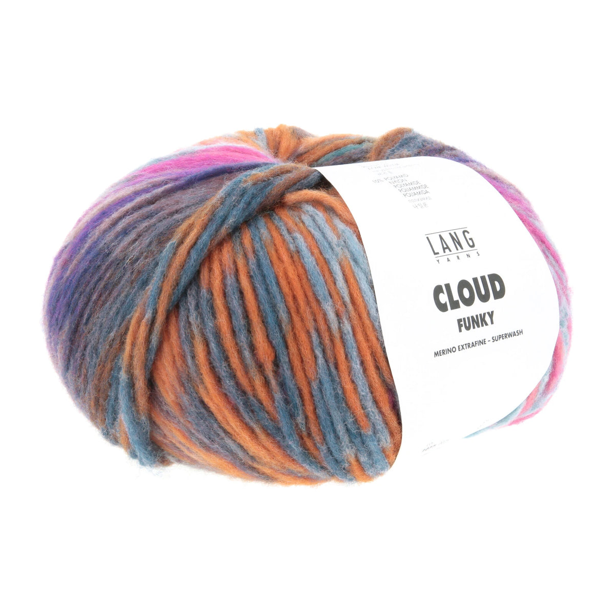 Lang Yarns Cloud in color 0025, a ball of yarn with a Lang Yarns label on a white background.