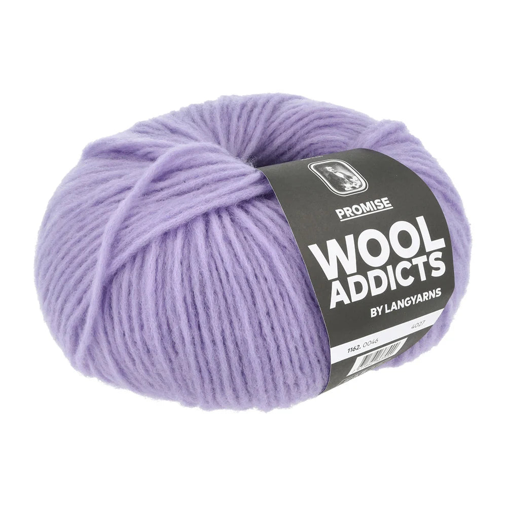 Lang Yarns Promise in kleur lavendel 0046, garen van wol, dikke bol met lila draad